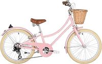 Bobbin Gingersnap 20" Kids Bike for Girls & Boys Ages 5-8 Years Old, Children Bicycle with 7 Gears & Hand Brakes & Wicker Basket (Blossom Pink)