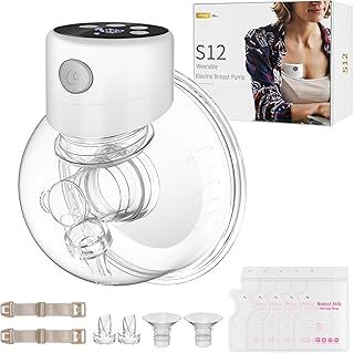 Breast Pump Hands Free, Electric Leak-Proof Pumps Wearable Portable,Low Noise &Painless Breastfeeding Milk Pumps, BPA Free (White*1)