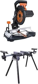 Evolution Power Tools R210CMS Multi-Purpose Compound Mitre Saw, 210 mm (110 V) with Saw Stand and Extensions