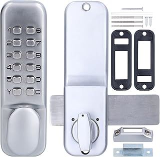 GAESHOW Digital Door Lock, Security Gate Lock, Mechanical Combination Lock, Keypad Locks for Doors, Zinc Alloy Waterproof Keyless Door Lock Safety Entry for Bidirectional Gate Glass Door Wood Door
