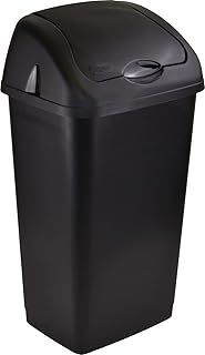 60 Litres Premium Plastic Swing Bin for Home and Kitchen Rubbish Waste (Black)