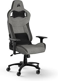 Corsair T3 RUSH Fabric Gaming Chair (2023) – Racing-Inspired Design – Soft Fabric Exterior – Padded Neck Cushion – Memory Foam Lumbar Support – Adjustable Seat Height – Grey/Charcoal