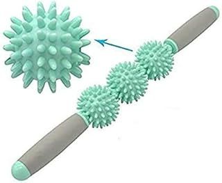 Muscle Roller Stick Treble Massage for Sore Muscles, Releasing Cramps, Back Tightness, Myofascial, Trigger Points Pain, Legs Lactic Acid, Knots, Calf Soreness - 3 Spike Rollers