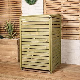Samuel ALEXANDER 68cm x 1.2m Wooden Outdoor Garden Single Wheelie Bin Store Storage