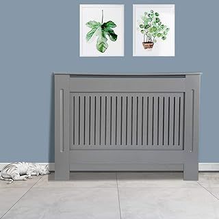 NRG Extendable Radiator Cover Grey MDF Painted Cabinet Mordern Home Funiture Vertical 1120 x 815 x 190mm