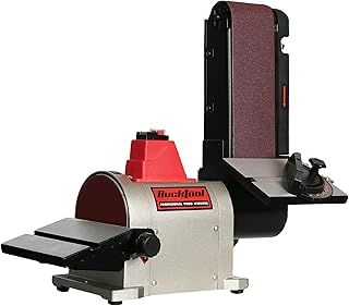 BUCKTOOL 500W Bench Belt Sander for Woodworking, 100x914 mm Belt and 150 mm Disc Sander, Belt Sander for Wood with Direct-Drive Motor, BD4603