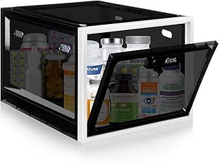 Lockable Medicine Box, Medicine Storage Box, Premium Material Lockable Storage Bin Organiser Box for Fridge Food/Snacks/Phone/Tablet Jail/Home Safety