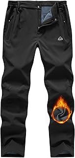 YSENTO Mens Waterproof Walking Fleece Lined Trousers Winter Thermal Ski Hiking Outdoor Overtrouser