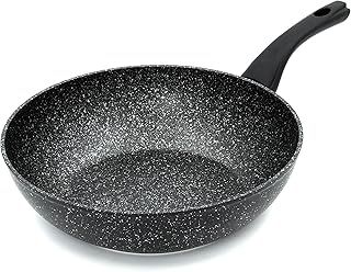 Blackmoor 66160 Classic 28cm Non-Stick Induction Wok/Suitable for Induction, Electric and Gas Hobs/Black Marble Effect Colour