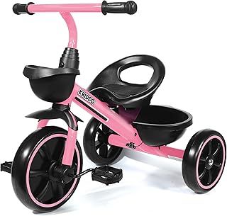 KRIDDO Kids Tricycles Age 24 Month to 5 Years, Toddler Kids Trike for 2.5 to 5 Year Old, Gift Toddler Tricycles for 2-4 Year Olds, Trikes for Toddlers, Pink