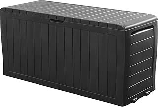 Marvel+ Plus by KETER 270 Litre Outdoor Garden Storage Box | 220kg Capacity Bench Seat 71 Gallon Lockable Balcony Patio Furniture Cushion Chest Pillow Box Anthracite Graphite Grey