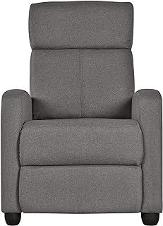 Yaheetech Adjustable Recliner Chair Fabric Relining Armchair Sofa for Home Theater/Living Room Gray