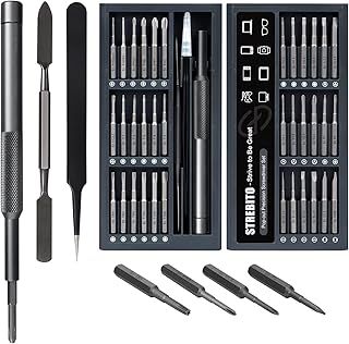 STREBITO Small Screwdriver Set - 39 in 1 Precision Screwdriver Set, Electronics Tool Kit - PC, Laptop, RC, Computer, Phone Repair Kit, S2 Steel Long Bits - Torx, Pentalobe, Triwing