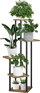 Plant Stand 5 Tier 106 cm/41.8 Inch Plant Stands Indoor Metal Flower Shelf for Multiple Plants Corner Tall Flower Holders for Patio Garden Living Room Balcony Bedroom (5 Tier-Black)