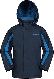 Mountain Warehouse Samson Kids Waterproof Jacket - Taped Seams Rain Jacket, Adjustable Cuffs Boys Triclimate Coat, Mesh Lined Girls Raincoat - For Travelling