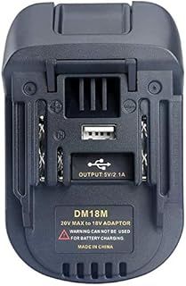 TPDL DM18M 18V 20V Adapter for Milwaukee & for Dewalt Li-Ion Battery Fit for Makita 18V Cordless Tools Replacement for Makita Battery Charger BL1850 BL1840 BL1830 with USB Port