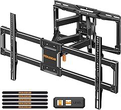 TV Wall Bracket for Most 42–84 Inch Flat/Curved TVs up to 60 kg, Tilt and Swivel Wall Brackets with Dual Arms, Full Motion TV Wall Mount Max VESA 600x400mm, PGLF12