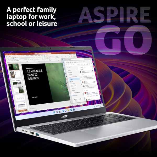 Acer Aspire Go 15 AG15-32P Laptop - Intel N150, 8GB, 128GB UFS, Integrated Graphics, 15.6" Full HD, Windows 11, Silver