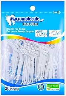 Floss Sticks Dental Floss Picks Complete Clean,2 in 1 Dental Toothpick Polyethylene Resistant Dental, Cardamom（30Pcs）