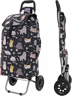 Hoppa 57Ltr Lightweight Shopping Trolley 2024 model, Hard Wearing & Foldaway Push/Pull Cart for Easy Storage With 1 Year Guarantee