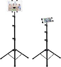 IPad Tripod Stand, Height Adjustable Tablet Floor Stand, Tablet Holder Stand with 360° Rotating iPad Tripod Mount for iPad, iPad Mini, iPad Pro, iPad Air and other 5.5-12.9” Phone Tablet