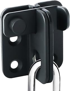 Sayayo Shed Lock Gate Lock Door Bolt Lock Gate Latch Tiny Padlock Hasp for Wooden Gates Garden Shed Cupboard Pet Cage, Stainless Steel Matte Black, EMS3001-B