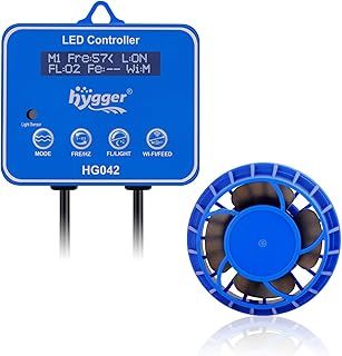 hygger 24V DC Aquarium Wave Maker with Controller, for 280-750L Fish Tank 6 Wave Modes Adjustable Water Flow Speed 12000LPH 18W, Freshwater Saltwater Coral Reef Tank Magnet Power head, Blue