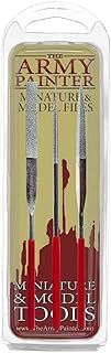 The Army Painter Miniature & Model Files, 3-Piece Diamond Small File Set of Round File, Flat File and Triangular Metal File, Needle File Set for Metal, Resin, and Plastic Miniatures