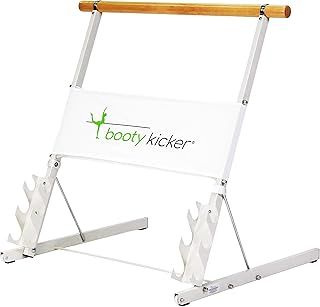 Home Fitness Exercise Barre, Folds Flat, Portable, Storable, Strong Angular Design for Pushing, Pulling, Balance & Ballet Exercises, wood, steel, nickle, Perfect for Barre Workouts