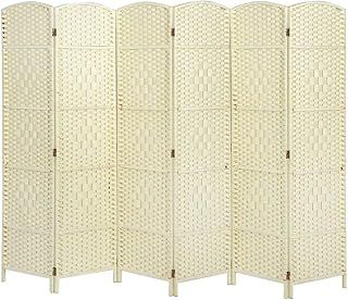 6 Panel Folding Room Divider Freestanding Screen Privacy Hand Made Wall Divider (6panel-Dark Beige)