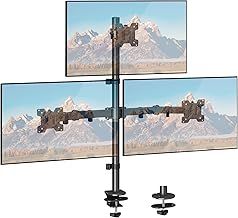 ELIVED Triple Monitor Arm, 806mm Tall Pole Triple Monitor Arm Desk Mount for Most 17-32 Inch Monitors with VESA 75/100mm up to 8KG, with C-Clamp & Grommet Base, Monitor Stand for 3 Monitors EV4013