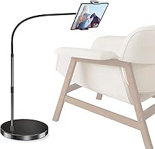 elitehood Aluminum iPad Stand for Bed, 6.4kg Stable Base & Height Adjustable iPad Floor Stand, Gooseneck iPad Holder Stand for Bed, Compatible with All iPad, iPad Pro, Kindle & More 4.7-13in Tablet