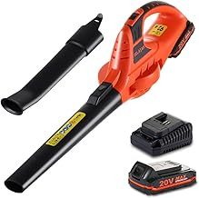 ZELATAN Cordless Leaf Blower, 130 MPH Battery Powered Leaf Blower, 2 Speed Mode Handheld Leaf Blower for Patio Cleaning, Lawn Care, Blowing Leaves & Dust