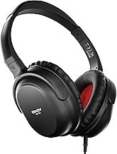 Lindy NC-60 Wired Active Noise Cancelling (ANC) Headphones, 40mm Drivers, Comfortable, Light, Carrycase, 1.5m Audio Cable, 3.5mm Jack, 6.3mm Adapter, Black