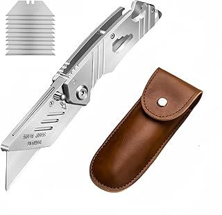 Multitool Utility Pocket Tool Folding Heavy Duty Carpet Cutter with 1 * 10 pc Stainless Steel Replaceable Accessory Cutter for Craft Tradesman Tool,Camping,Simple Repair.