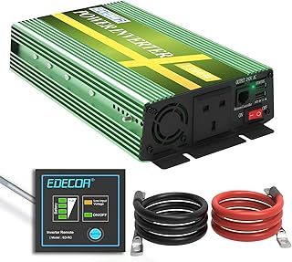 1500W Power Inverter DC 12V to 240V AC - Car Power Converter 3000W Peak with 2 USB Ports, UK Outlets, Remote Controller and Cooling Fan