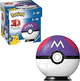 Ravensburger Pokemon Gifts - Pokeball Master Ball 3D Jigsaw Puzzle for Kids and Adults Age 6 Years Up - 54 Pieces - No Glue Required