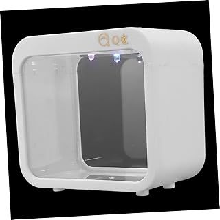 Hohopeti Creative Aquarium Miniature Kits Mini Aquarium Mini Fish Tanks Fish Tank with LED Light Desktop Aquarium Ornament Small Aquarium with Lamp Fish Battle Box Plastic White Seaweed