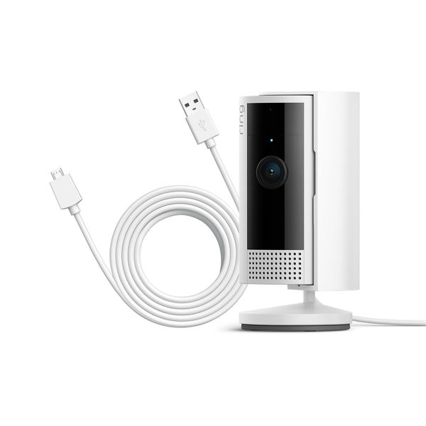 Ring Indoor Camera (2nd Gen) + 3m USB-A to Micro USB Power Cable | Plug-In Pet Security Camera with 1080p HD, Two-Way Talk, DIY | Alternative to CCTV