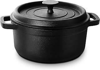 Cast Iron Dutch Oven,5L Pre-Seasoned Cookware Dutch Oven Pot with Lid,Non-Stick Cast Iron Pot with Two Handles for Indoor Outdoor,26cm