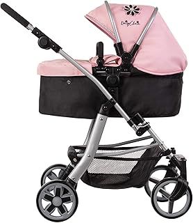 Daisy Chain Connect 5 in 1 Dolls Pram – Adjustable Handles from 48-85cms. For children of 4,5,6,7 and 8 years. (Classic Pink)