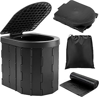 KINSPORY Portable Toilet, Outdoor Camping Toilet, Fishing Toilet, Campervan Toilet, Collapsible Toilet Bucket, Portable Loo, Camping Loo, Camping WC