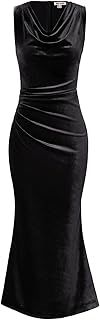 GRACE KARIN Women Sleeveless Ball Gown Elegant Velvet Evening Dresses Wedding Guest Dresses