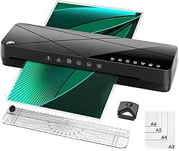 Laminator A3 Laminator Machine - Thermal Laminators 5-in-1 Hot and Cold with 6 Modes and Auto-Off, with 12pcs Laminating Pouches Paper Trimmer and Corner Rounder