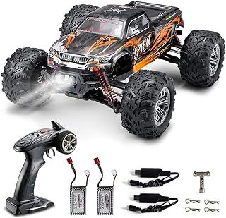 Brushless Remote Control Car 4WD RC Cars 52km/h High Speed 1:16 Scale Racing Monster Truck All Terrain 2.4Ghz Off Road Crawler Buggy with 2 Rechargeable Batteries for Adults&Kids Q901 Upgraded