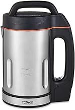 Tower T12031 Soup & Smoothie Maker with Intelligent Control System and Stainless Steel Jug and Blade, 1000W, 1.6 Litre, Stainless Steel