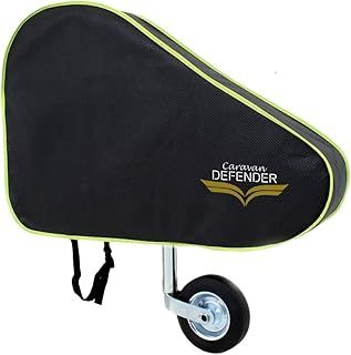 Caravan Defender Tow Hitch Cover Green Universal Towing Accessories Protector Waterproof Trailer Covers with Straps (Dark Grey- Green Trim)