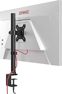 Duronic Single Monitor Arm Stand Single PC Desk Mount Height Adjustable For 13-32 LED LCD Screen VESA 75/100 8kg Capacity Tilt -35°/+35°,Swivel (Single Monitor Arm DM151X1)