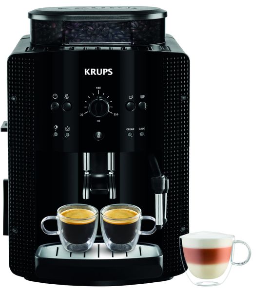 Krups Automatic Espresso Machine YY8125FD Beans Coffee Grinder with Manual Pressure 15 Bars Black