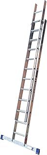 TB Davies TRADE Double Extension Ladder, 3.0 Meter / 9.84 Feet, Extends To 5.0 Meters / 16.40 Feet, Comfort D-shaped Rungs, 3-Year Warranty, EN131 Professional